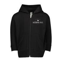 Nebraska Vintage Sports Design Retro Ne Toddler Zip Fleece Hoodie