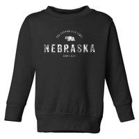 Nebraska Vintage Sports Design Retro Ne Toddler Sweatshirt