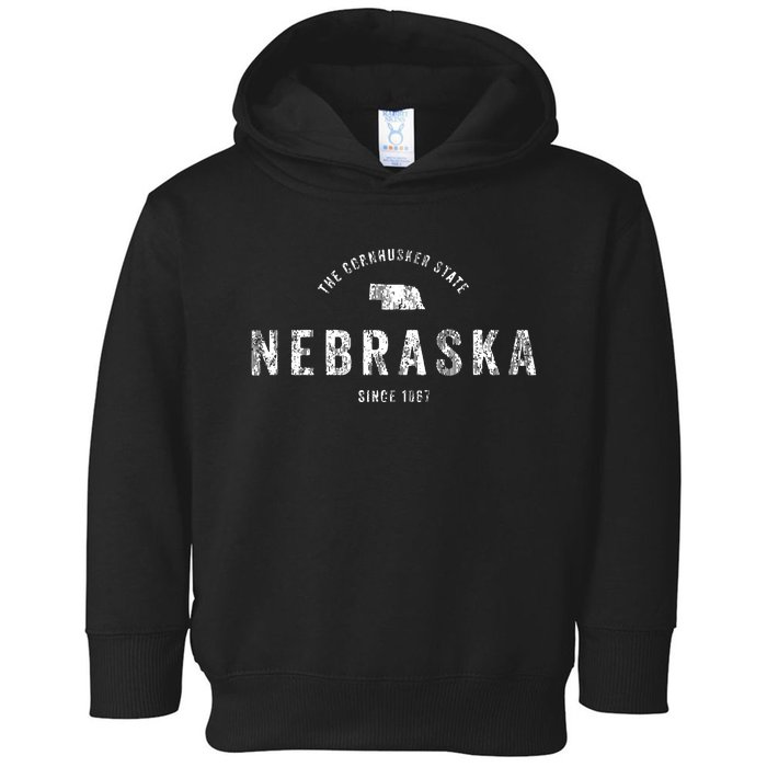 Nebraska Vintage Sports Design Retro Ne Toddler Hoodie