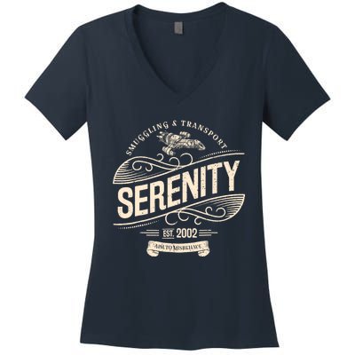 NEW Vintage Serenity Smuggling And Transport Firefly Women's V-Neck T-Shirt