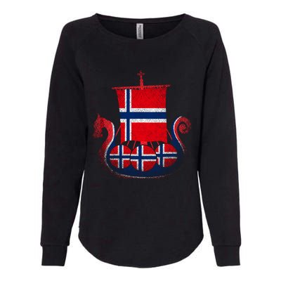 Norwegian Viking Ship Norway Womens California Wash Sweatshirt