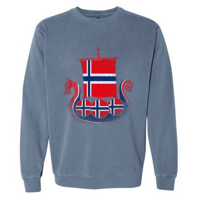 Norwegian Viking Ship Norway Garment-Dyed Sweatshirt