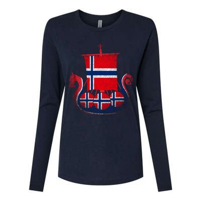 Norwegian Viking Ship Norway Womens Cotton Relaxed Long Sleeve T-Shirt