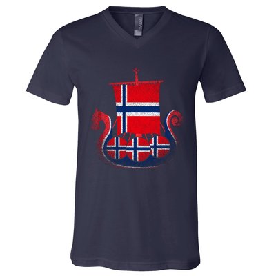 Norwegian Viking Ship Norway V-Neck T-Shirt