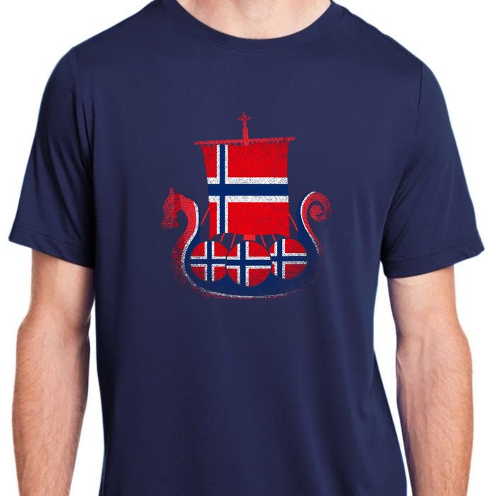 Norwegian Viking Ship Norway Adult ChromaSoft Performance T-Shirt