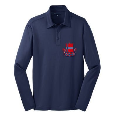 Norwegian Viking Ship Norway Silk Touch Performance Long Sleeve Polo