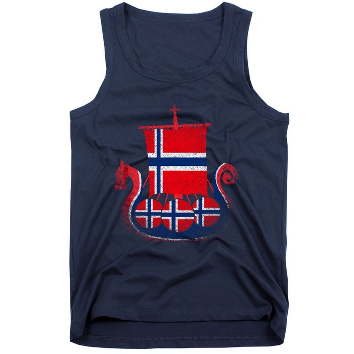 Norwegian Viking Ship Norway Tank Top