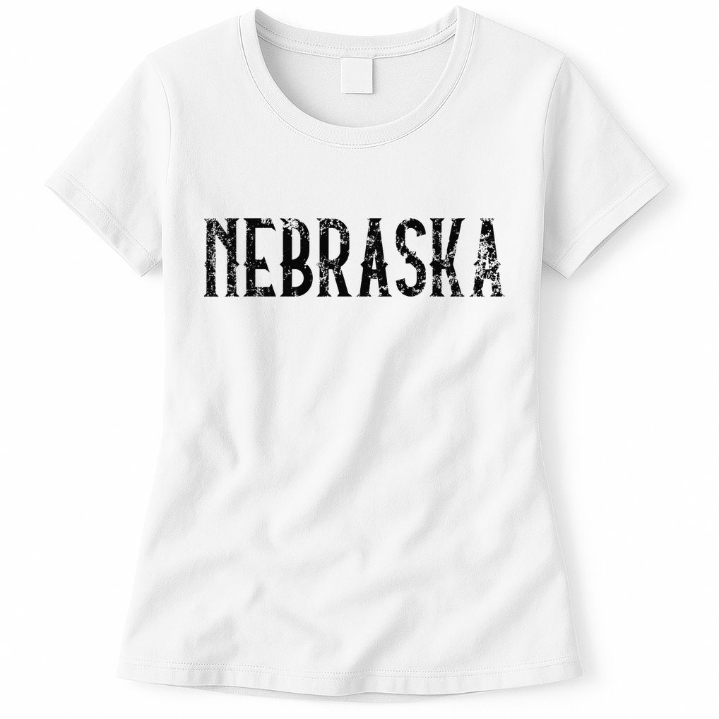 Nebraska Vintage Script NE Apparel Womens T-Shirt