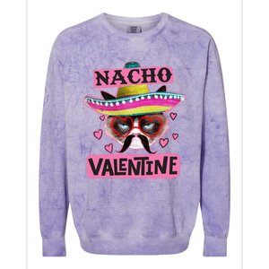 Nacho Valentines Tacky Gift For Valentines Day Angry Cat Gift Colorblast Crewneck Sweatshirt