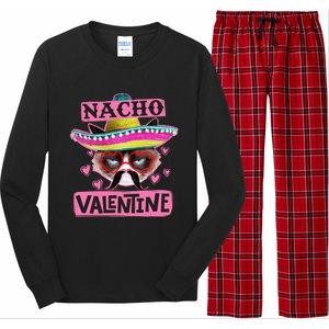 Nacho Valentines Tacky Gift For Valentines Day Angry Cat Gift Long Sleeve Pajama Set