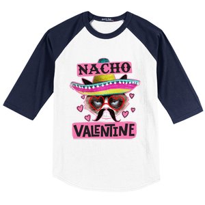 Nacho Valentines Tacky Gift For Valentines Day Angry Cat Gift Baseball Sleeve Shirt