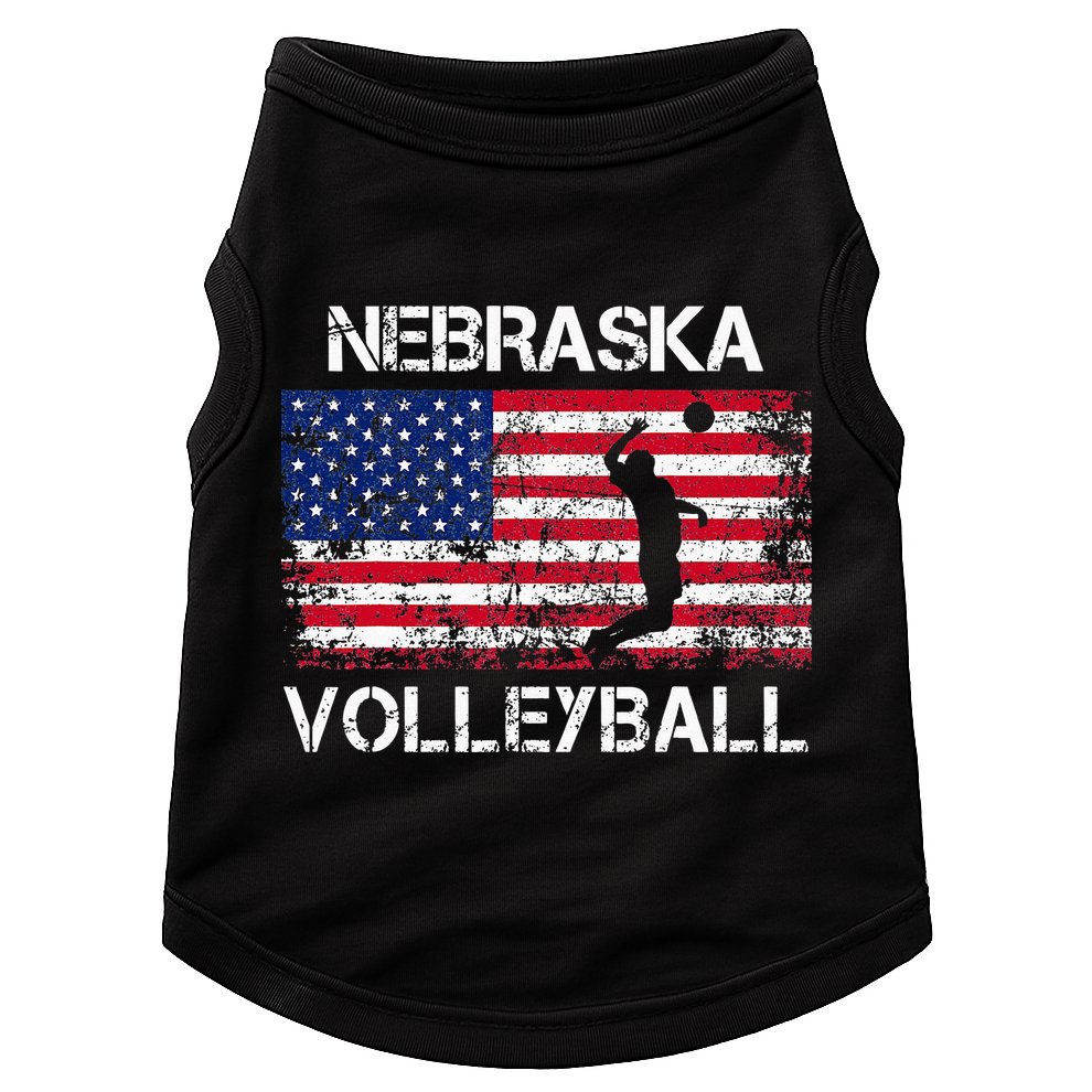 Nebraska Volleyball Team American Flag Gift Doggie Tank