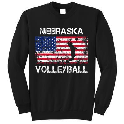 Nebraska Volleyball Team American Flag Gift Sweatshirt