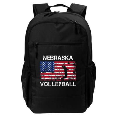 Nebraska Volleyball Team American Flag Gift Backpack