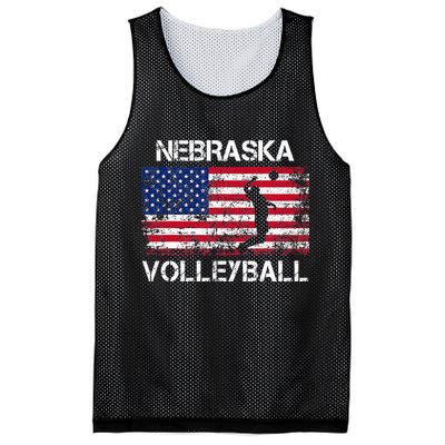 Nebraska Volleyball Team American Flag Gift Mesh Reversible Basketball Jersey Tank