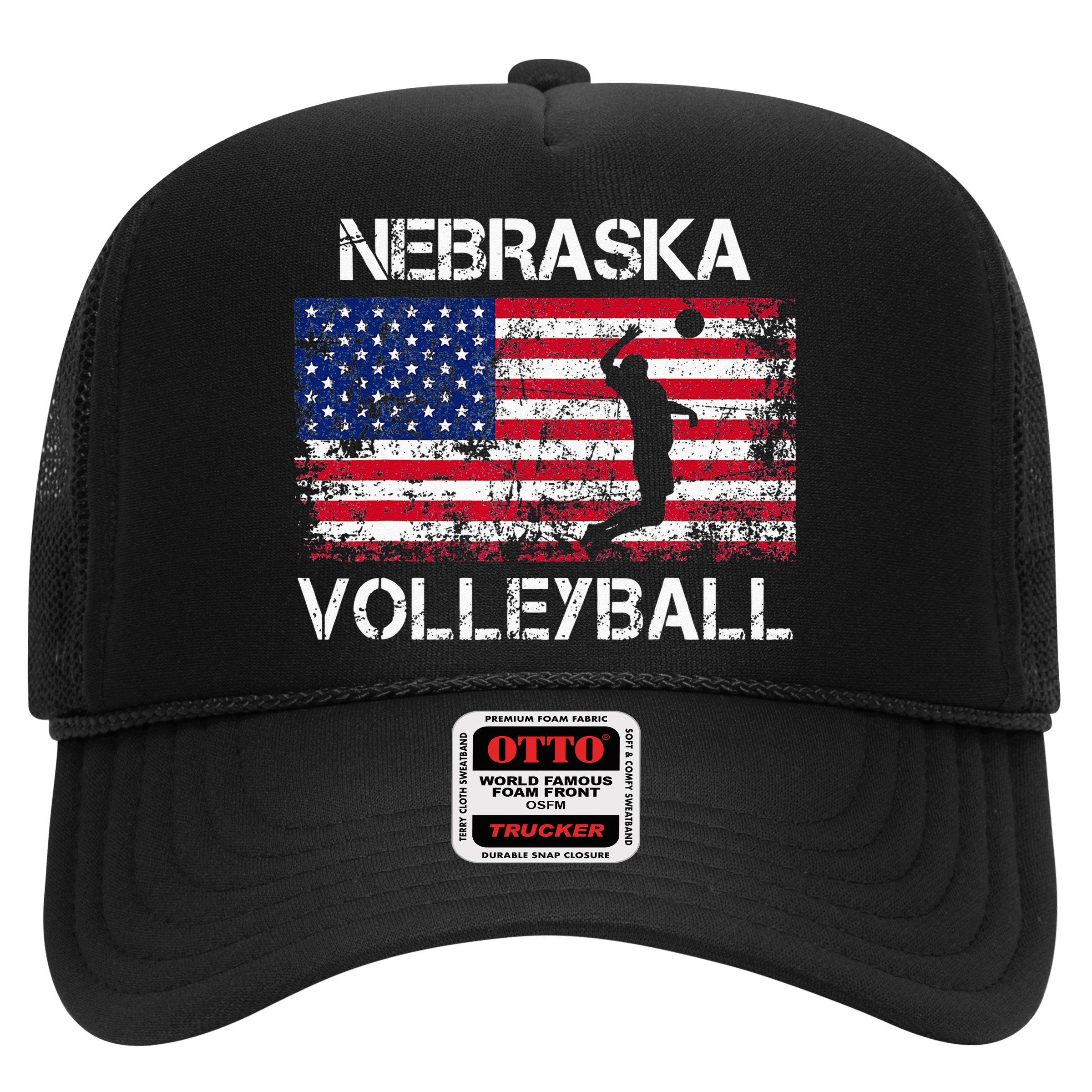 Nebraska Volleyball Team American Flag Gift Hat