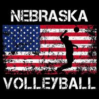 Nebraska Volleyball Team American Flag Gift Kids Sweatshirt