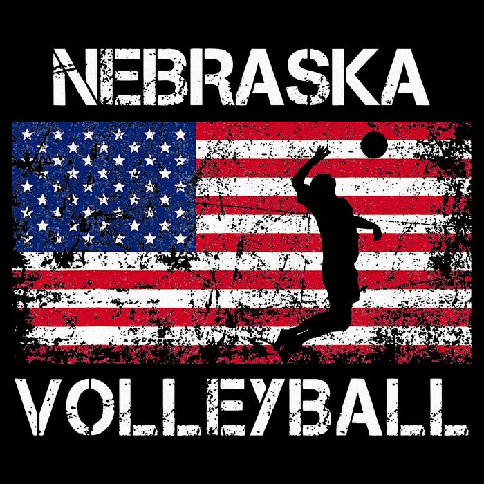 Nebraska Volleyball Team American Flag Gift Kids Sweatshirt