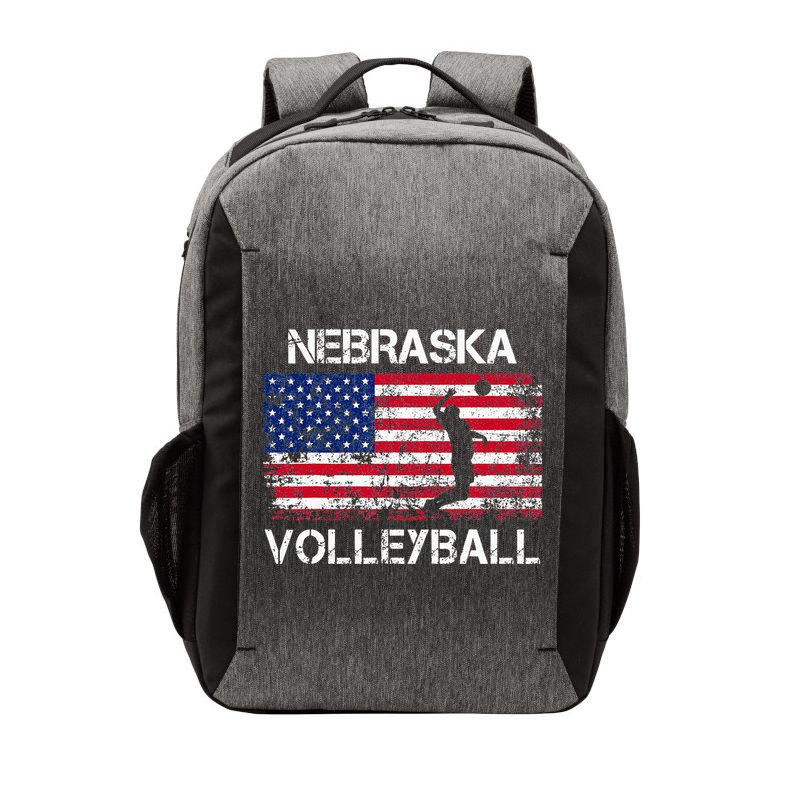 Nebraska Volleyball Team American Flag Gift Vector Backpack