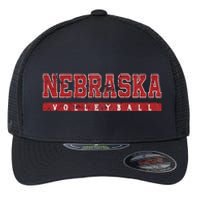 Nebraska Volleyball Varsity Red Vintage Flexfit Unipanel Trucker Cap