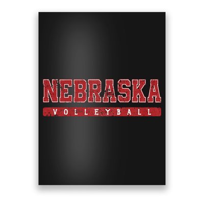 Nebraska Volleyball Varsity Red Vintage Poster