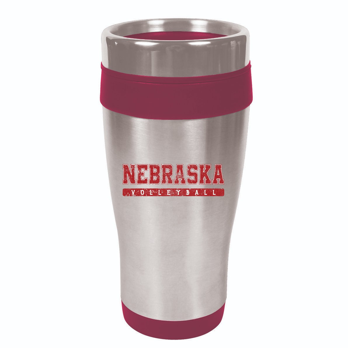 Nebraska Volleyball Varsity Red Vintage 16oz Travel Tumbler