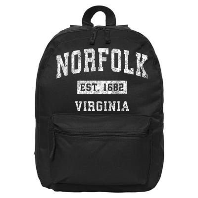 Norfolk Virginia Va Vintage Sports 16 in Basic Backpack