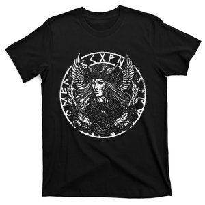 Norse Viking Valkyrie Tribal Knots Woman Girl Cool Retro T-Shirt