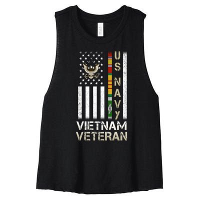 Na Vy Vietnam Veteran Grandpa Veterans Day Women's Racerback Cropped Tank