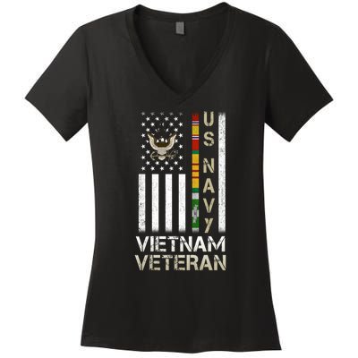 Na Vy Vietnam Veteran Grandpa Veterans Day Women's V-Neck T-Shirt