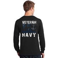 Na Vy Veteran US Flag Vintage Patriotic America Gift Long Sleeve Shirt