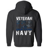 Na Vy Veteran US Flag Vintage Patriotic America Gift Full Zip Hoodie