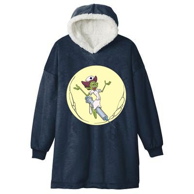 Nurse Vampire Witch Syringe Broom Moon Gift Hooded Wearable Blanket