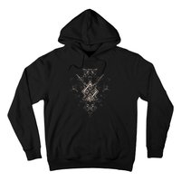 Norse Viking Wolf Raven Of Odin With Pagan Gungnir Symbol Hoodie