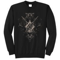 Norse Viking Wolf Raven Of Odin With Pagan Gungnir Symbol Sweatshirt