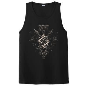 Norse Viking Wolf Raven Of Odin With Pagan Gungnir Symbol PosiCharge Competitor Tank