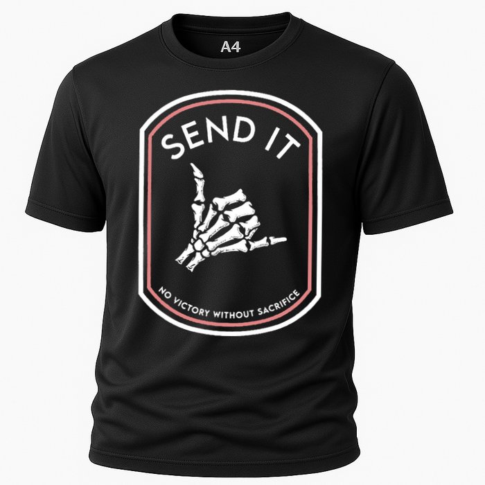 No Victory Without Sacrifice Send It Skeleton Hand Performance Shirt