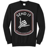 No Victory Without Sacrifice Send It Skeleton Hand Sweatshirt