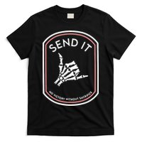 No Victory Without Sacrifice Send It Skeleton Hand T-Shirt