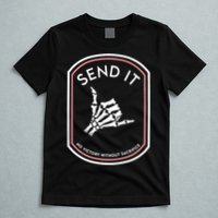 No Victory Without Sacrifice Send It Skeleton Hand T-Shirt