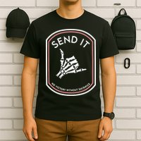 No Victory Without Sacrifice Send It Skeleton Hand T-Shirt