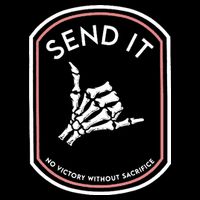 No Victory Without Sacrifice Send It Skeleton Hand T-Shirt