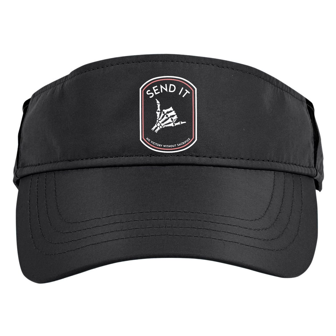 No Victory Without Sacrifice Send It Skeleton Hand Adult Drive Performance Visor