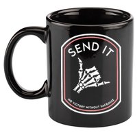 No Victory Without Sacrifice Send It Skeleton Hand 11oz C Handle Ceramic Mug