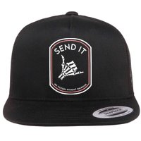 No Victory Without Sacrifice Send It Skeleton Hand Flatbill Hat