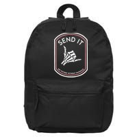 No Victory Without Sacrifice Send It Skeleton Hand 16 in Basic Backpack