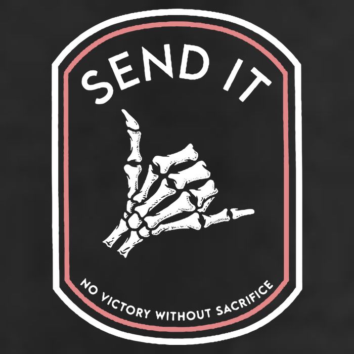 No Victory Without Sacrifice Send It Skeleton Hand 25L Jumbo Tote