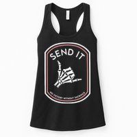 No Victory Without Sacrifice Send It Skeleton Hand Womens Tank Top