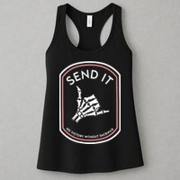 No Victory Without Sacrifice Send It Skeleton Hand Womens Tank Top