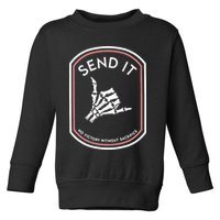 No Victory Without Sacrifice Send It Skeleton Hand Toddler Sweatshirt